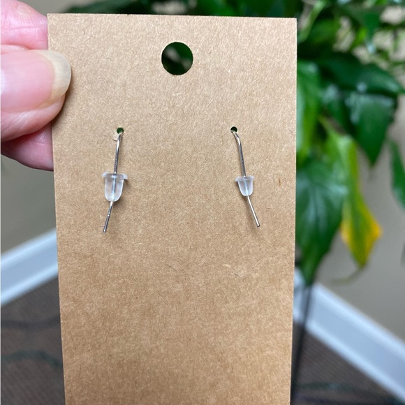 Zebra Heart ❤️ NWT Wood Crafted Drop Earrings w/Crayons - Picture 2 of 6